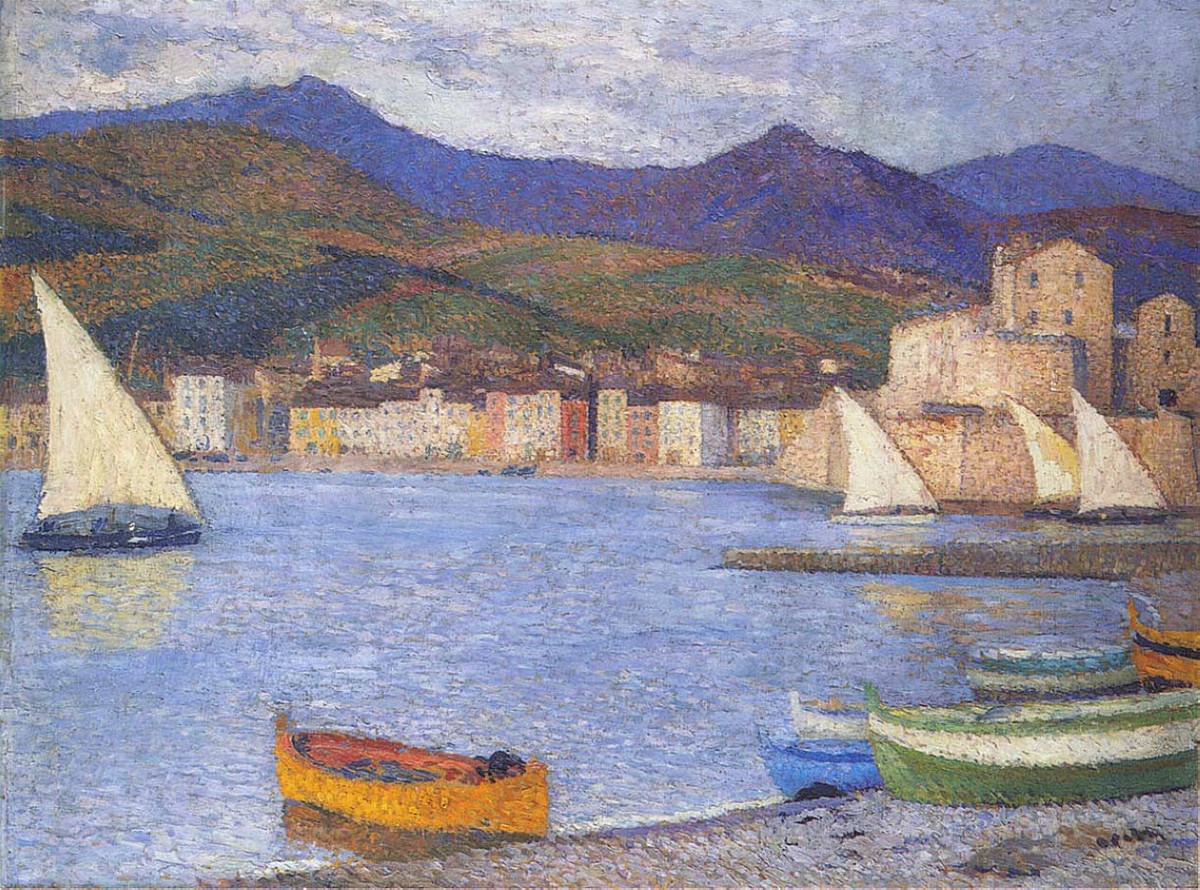 Sailboats in the Port of Collioure by Henri Martin