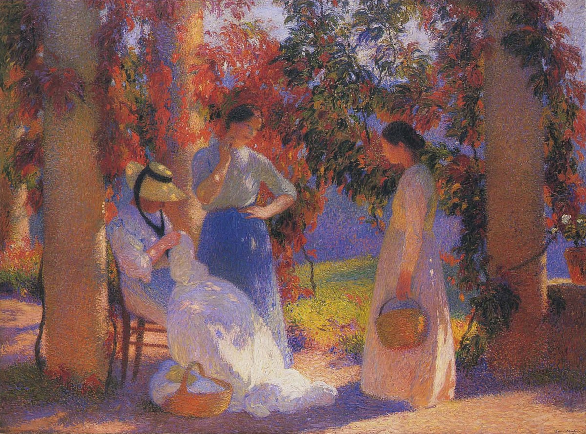 Sewing Scene under the Pergola at Marquayrol by Henri Martin