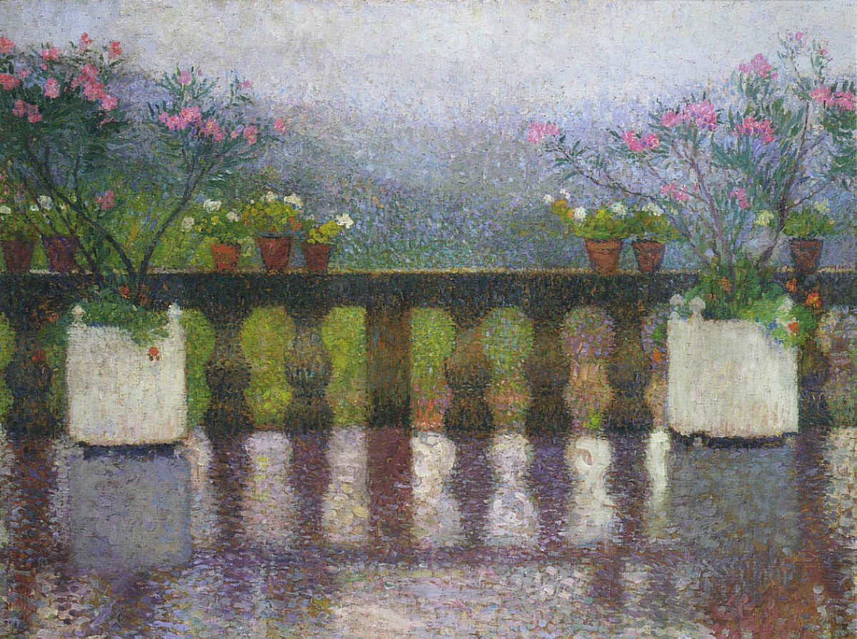 Terrace in the Rain in Marquayrol by Henri Martin