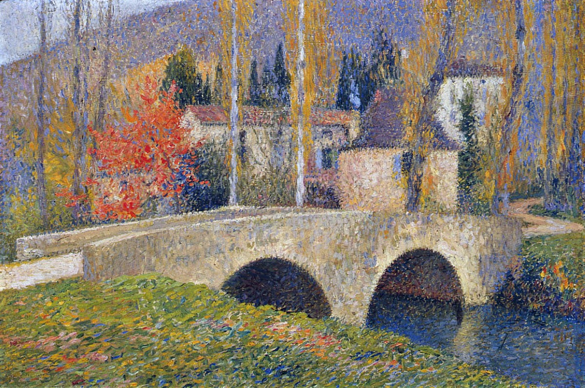 The Bridge in Labastide du Vert in Autumn by Henri Martin