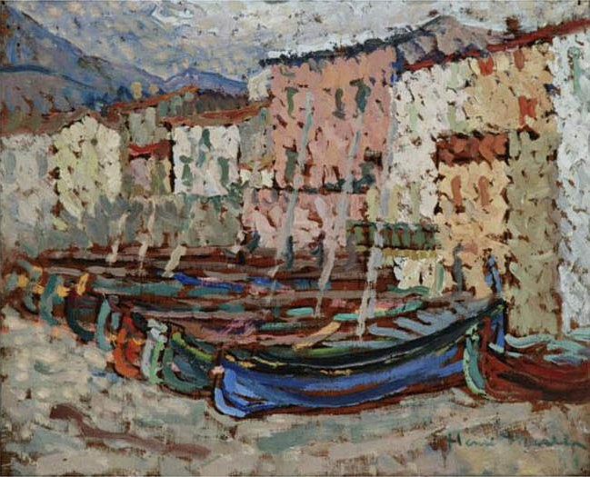 The Fishing Boats on the strike in Collioure by Henri Martin