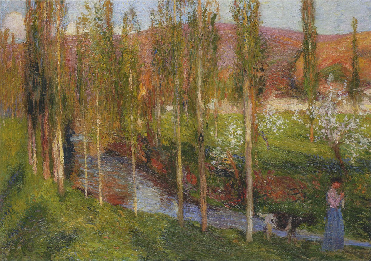 Valle du Vert with Shepherdess by Henri Martin