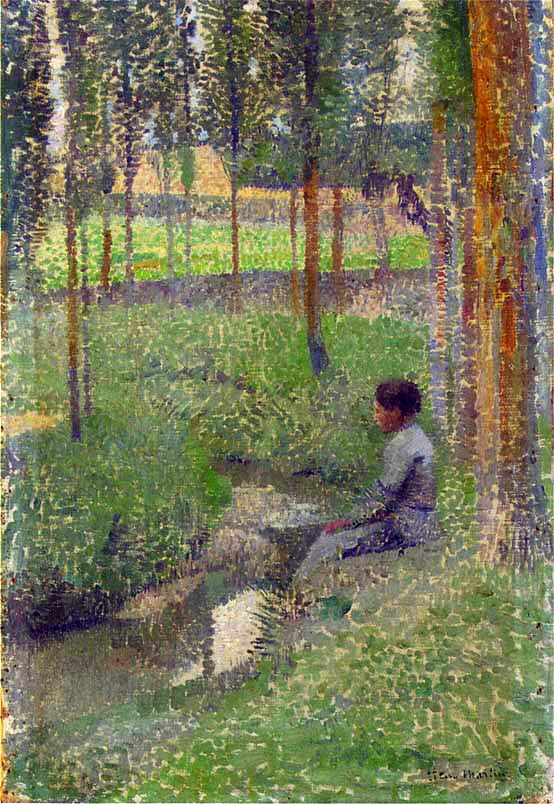 Woman at Edge of Forest by Henri Martin