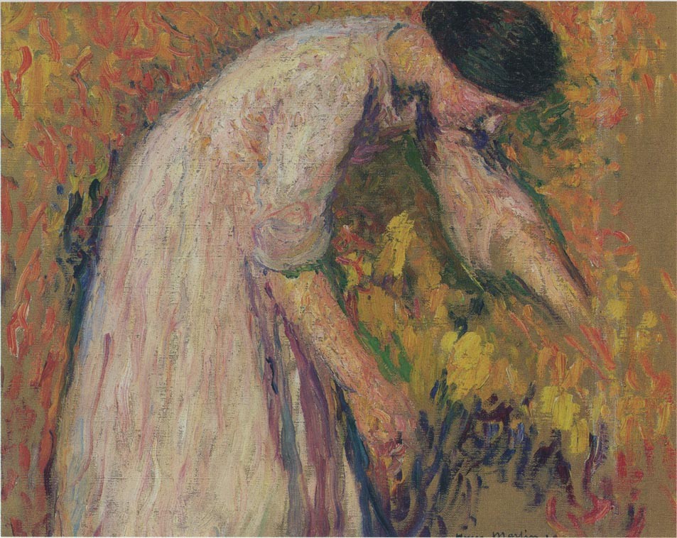 Woman by the artist by Henri Martin