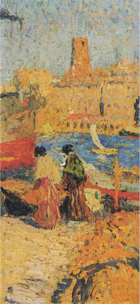 Woman Sitting in a Port by Henri Martin