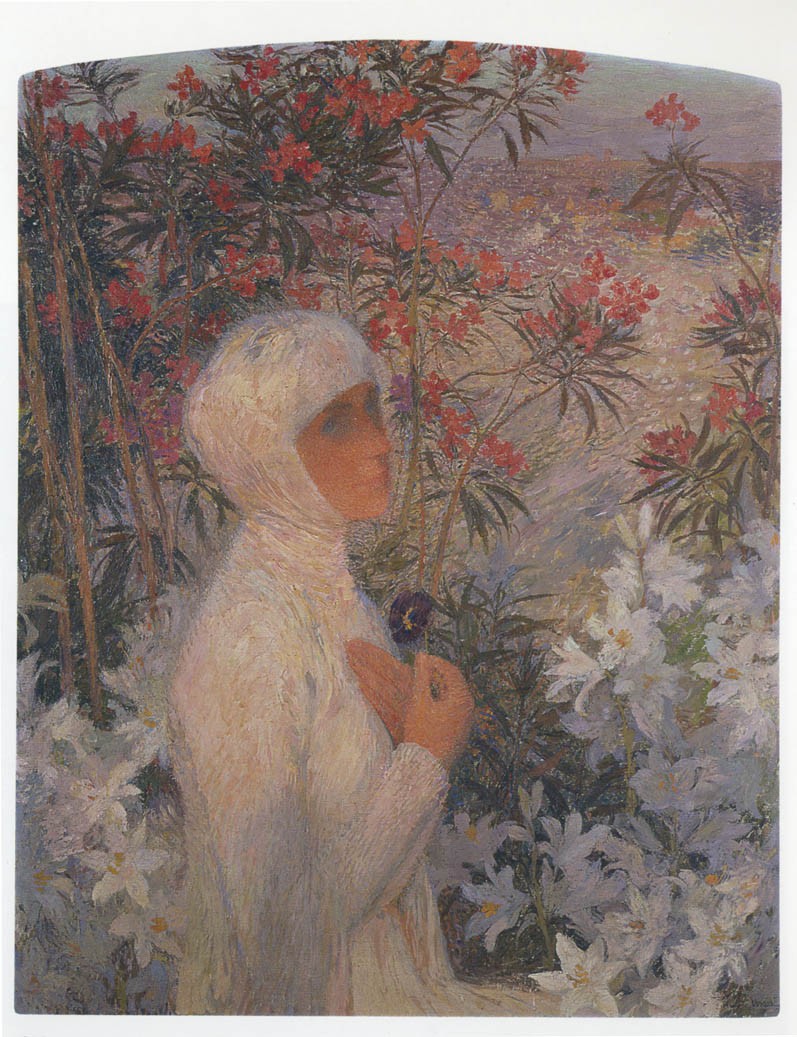 Young Woman with Flowers by Henri Martin