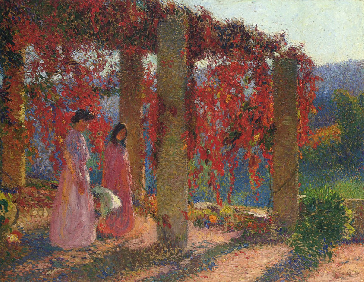 Young Women in Tonnelle by Henri Martin