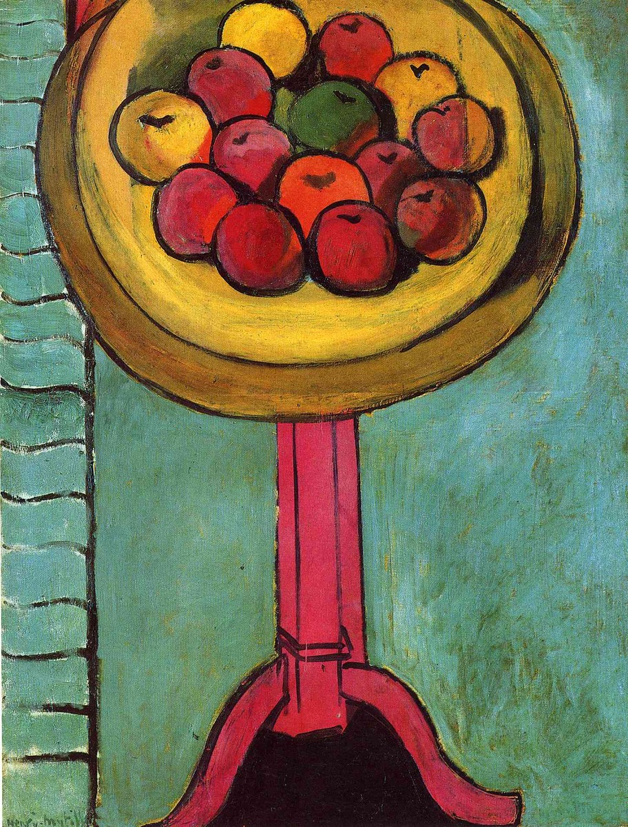 Apples on a Table, Green Background by Henri Matisse