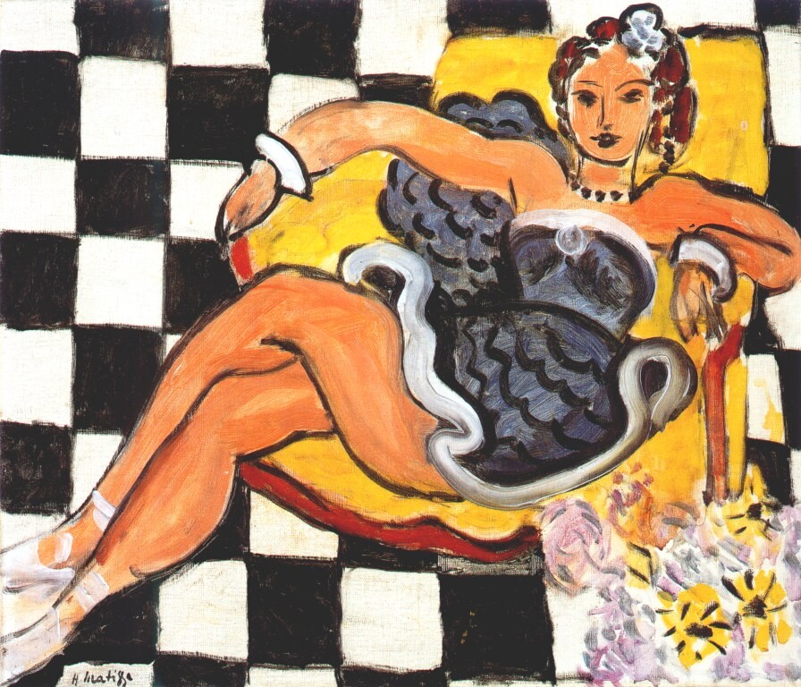 Dancer in Armchair (Checkerboard Pattern) by Henri Matisse