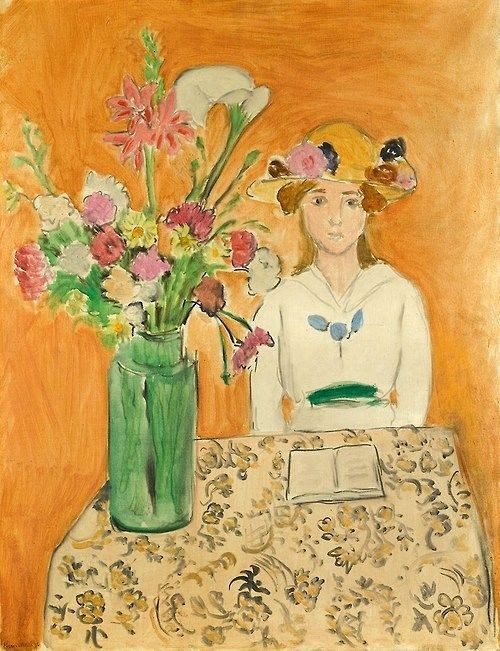 Girl in White with a Bouquet by Henri Matisse