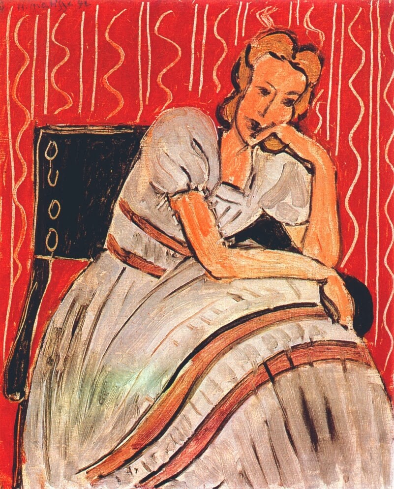 Gray Dress with Violet Stripes by Henri Matisse