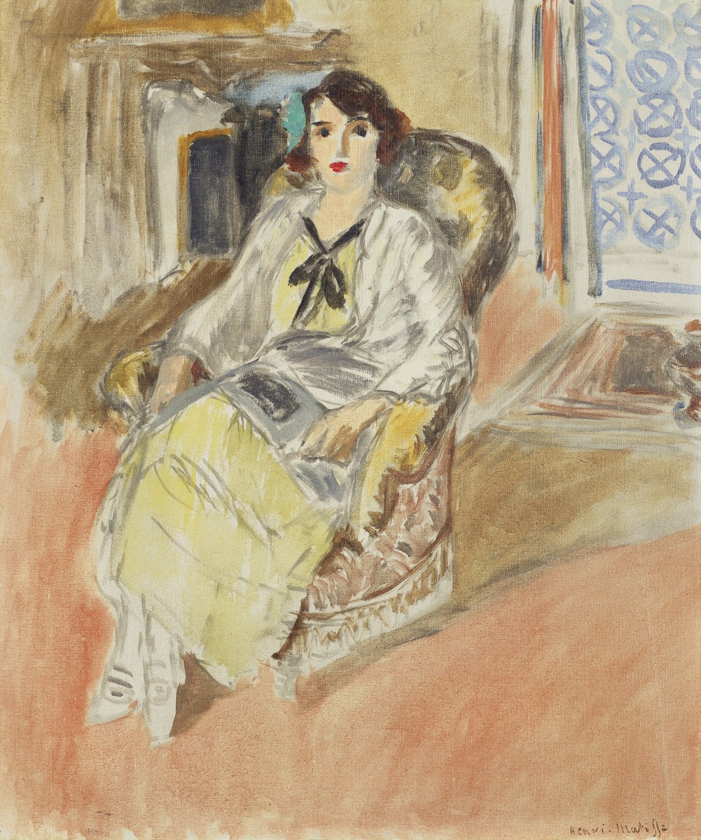 Jeune Fille Assise Robe Jaune by Henri Matisse