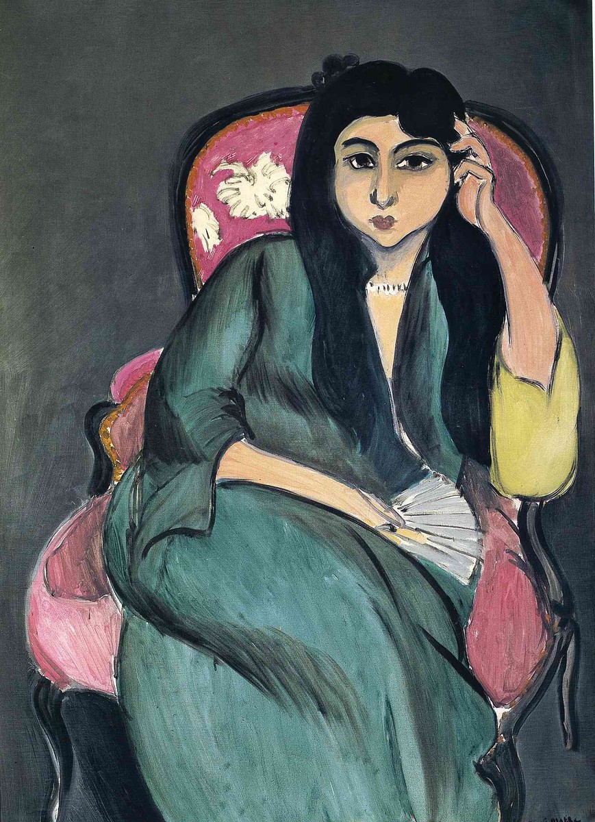 Laurette in Green in a Pink Chair by Henri Matisse