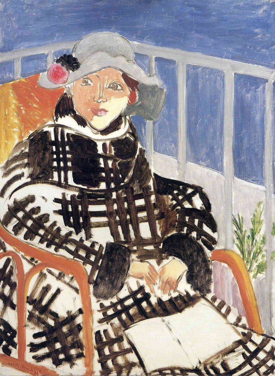 Mlle Matisse in a Scotch Plaid Coat by Henri Matisse