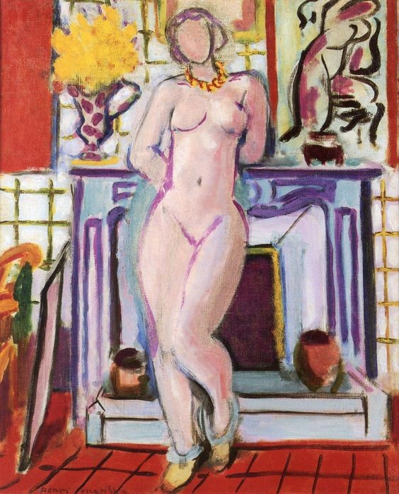 Nude Standing in Front of the Fireplace by Henri Matisse