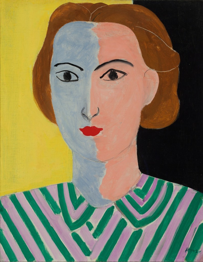 Portrait with Pink and Blue Face by Henri Matisse