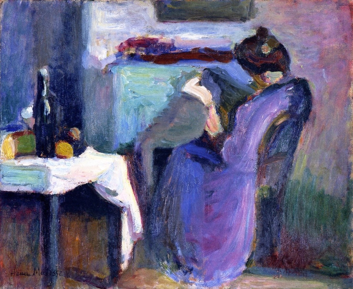 Reading Woman In Violet Dress by Henri Matisse