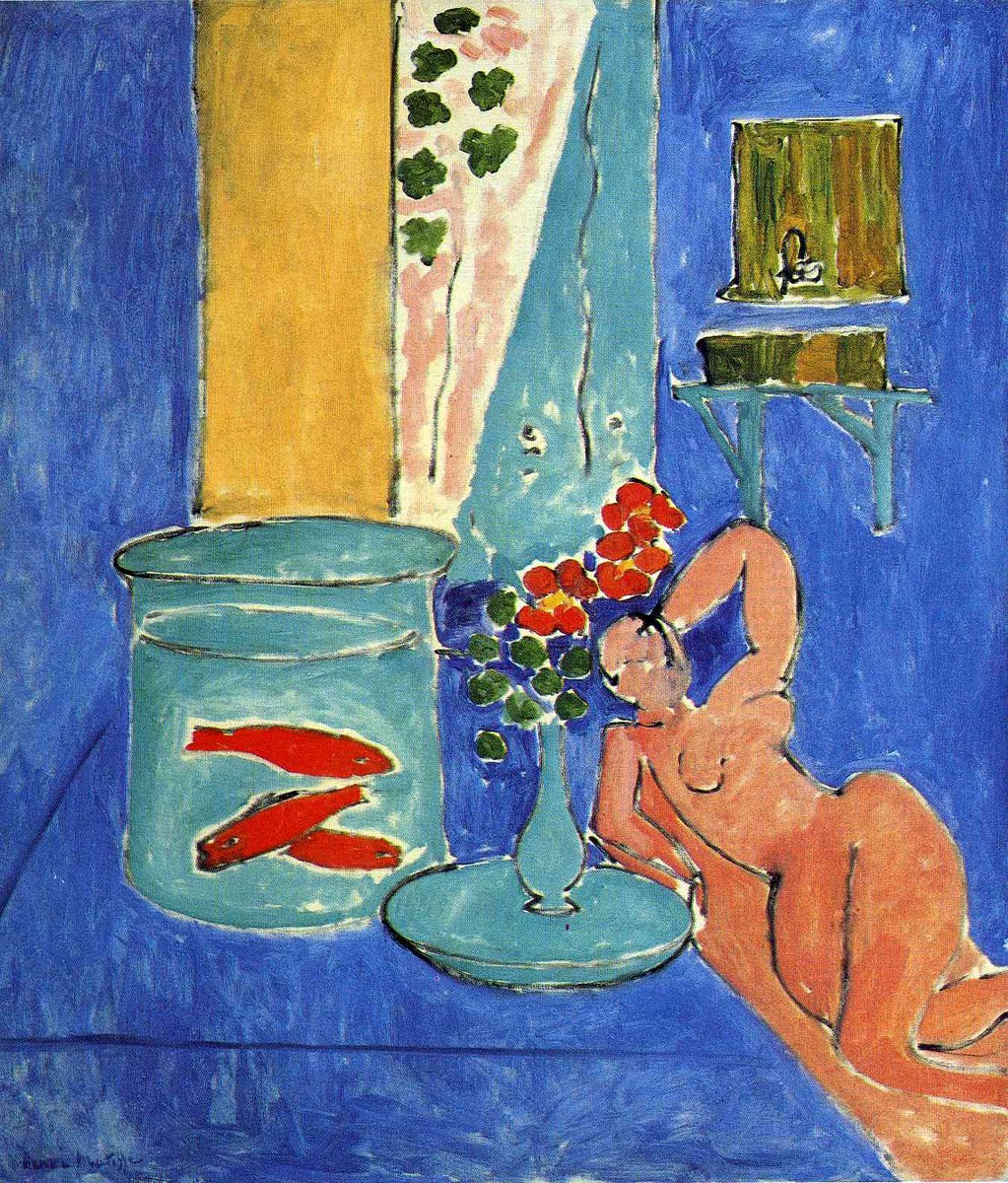 Red Fish and a Sculpture by Henri Matisse