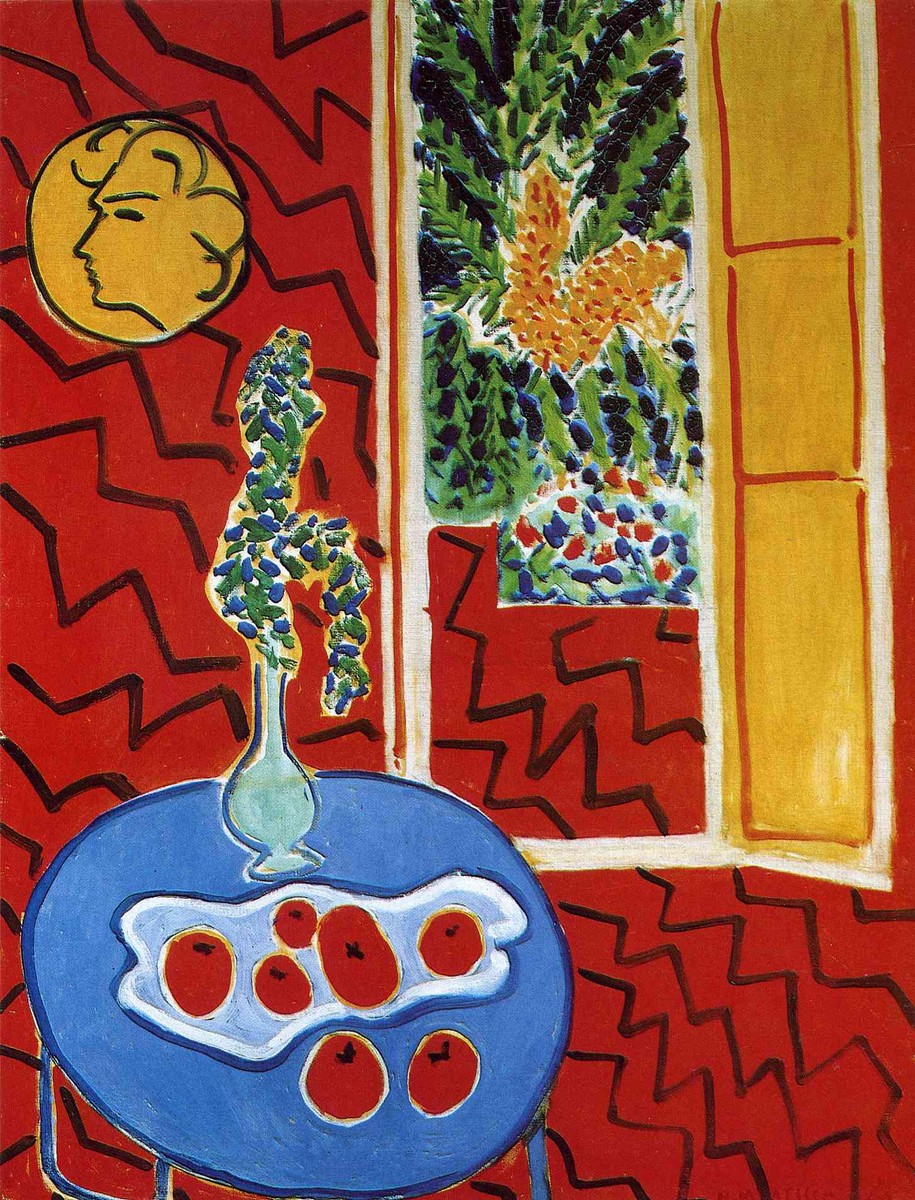 Red Interior. Still Life on a Blue Table by Henri Matisse
