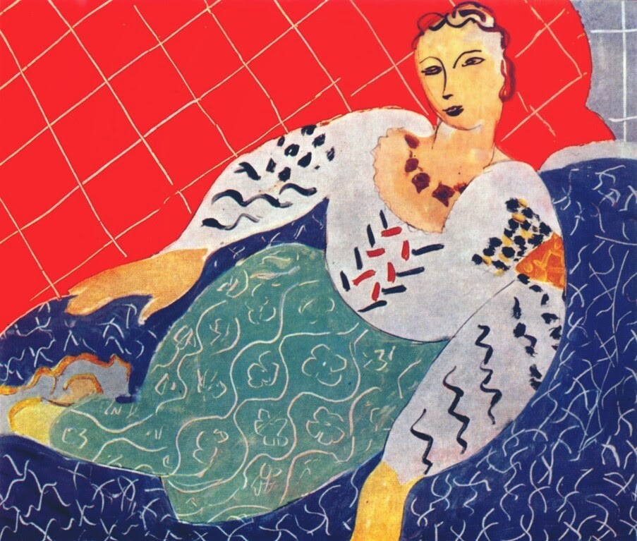 Romanian Blouse, Red and Blue Background by Henri Matisse
