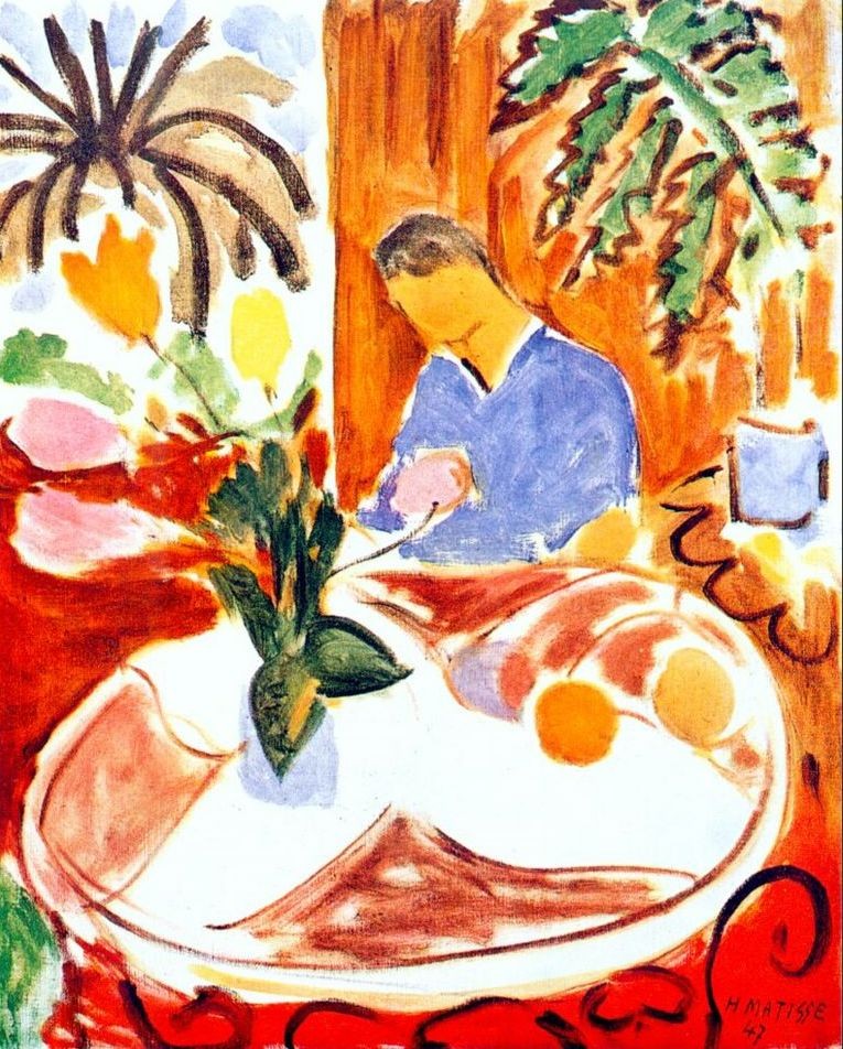 Small Interior with Round Marble Table by Henri Matisse