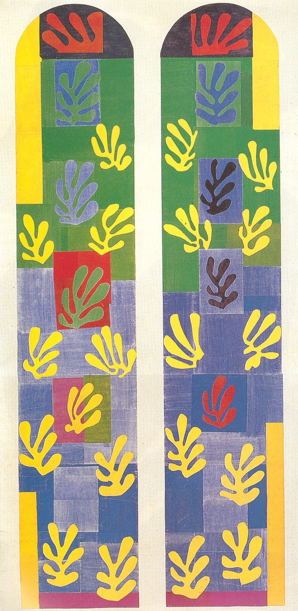 Stained Glass Window Window of the abside of the Rosary Chapel by Henri Matisse