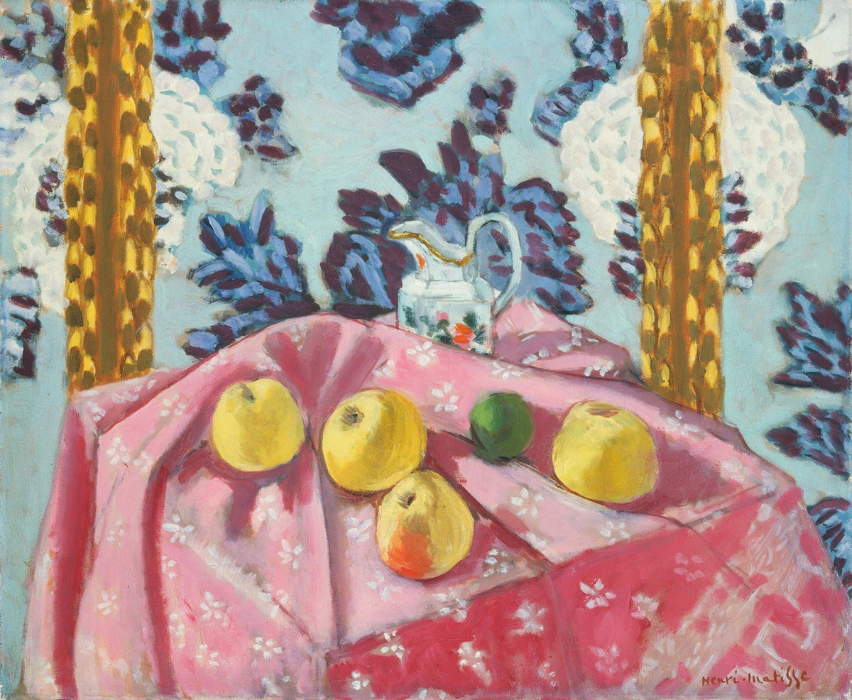 Still Life with Apples on a Pink Tablecloth by Henri Matisse