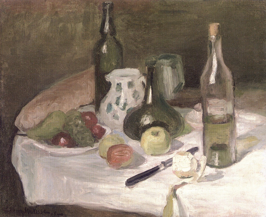 Still LIfe with Fruit and Bottles by Henri Matisse