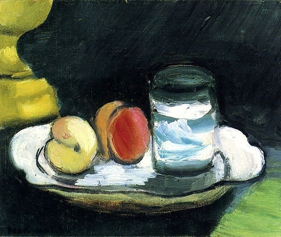 Still Life, Peaches and Glass by Henri Matisse