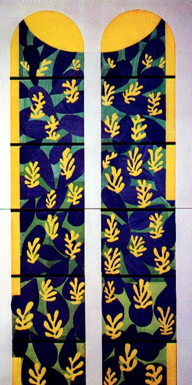 Tree of Life' Stained Glass behind the Altar in the Chapel of the Rosary at Vence by Henri Matisse