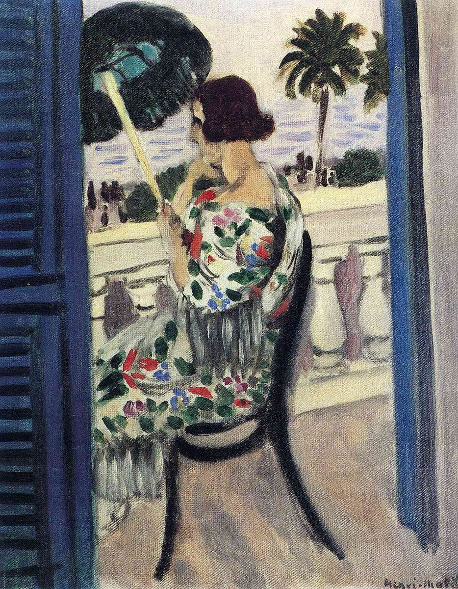 Woman holding umbrella by Henri Matisse
