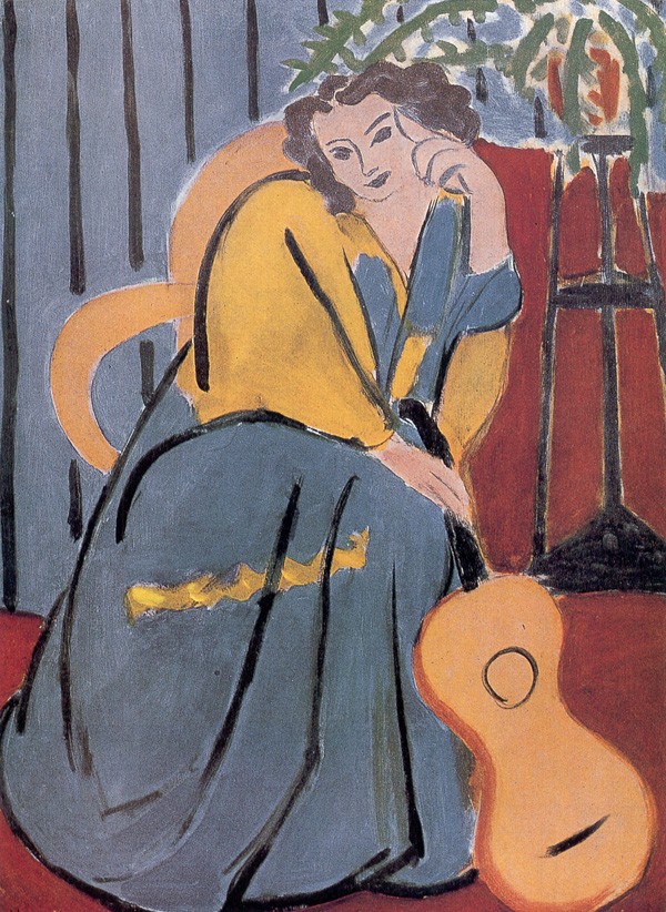 Woman in Yellow and Blue with a Guitar by Henri Matisse