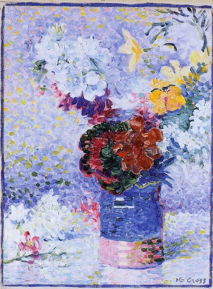 Flowers in a Glass by Henri-Edmond Cross