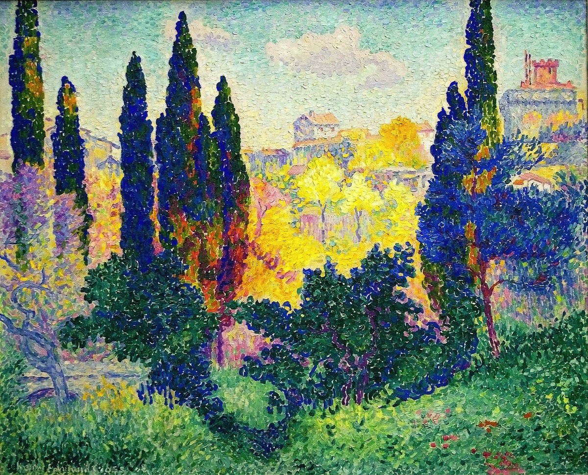 The Cypresses at Cagnes by Henri-Edmond Cross