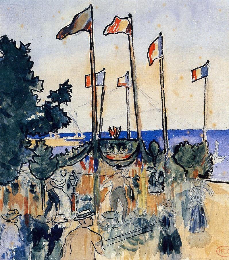 The Fourth of July by the Sea by Henri-Edmond Cross