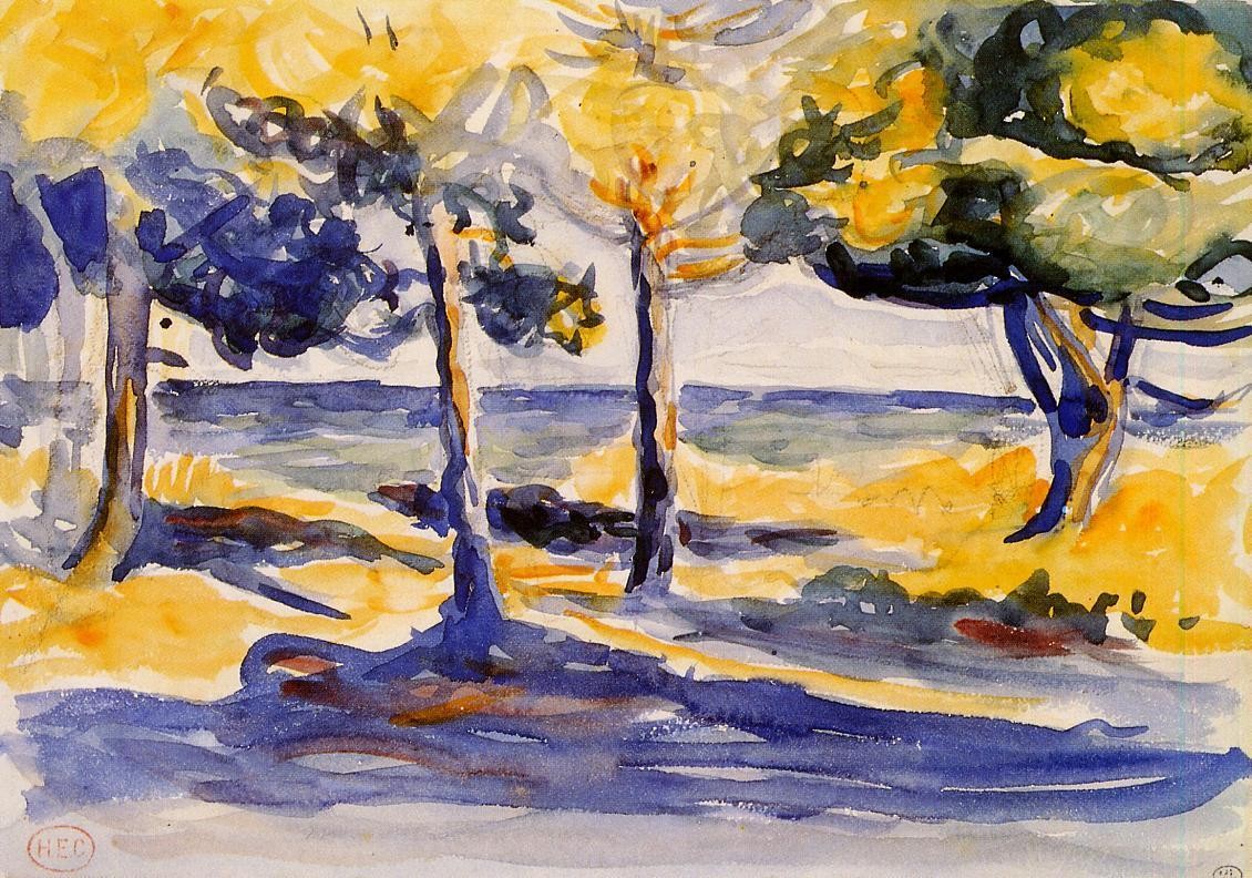 Trees by the Sea by Henri-Edmond Cross