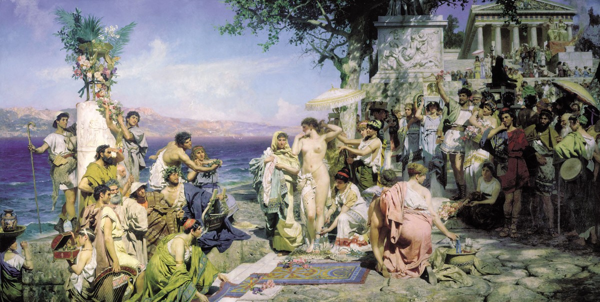 Phryne on the Poseidon's celebration in Eleusis by Henryk Siemiradzki