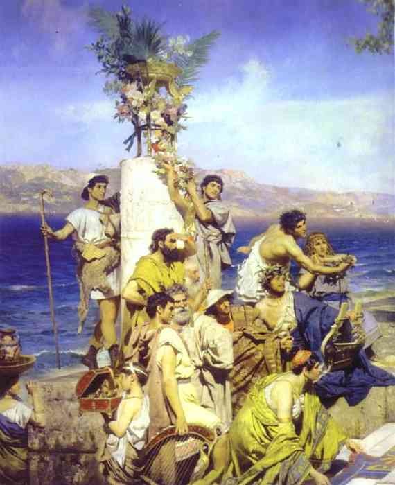 Phryne on the Poseidon's celebration in Eleusis (detail) by Henryk Siemiradzki