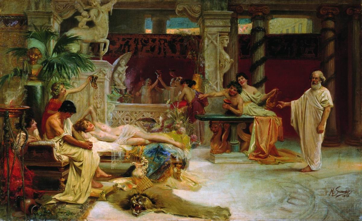Socrates Finds his Student Alcviad at Heterai by Henryk Siemiradzki