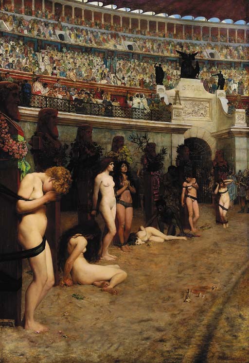 Faithful unto Death: 'Christianae ad Leones!' by Herbert Gustave Schmalz (Herbert Carmichael)