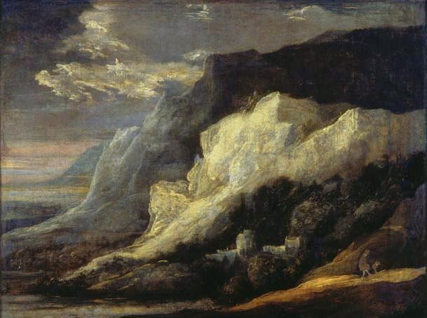 Rocky landscape by Hercules Seghers