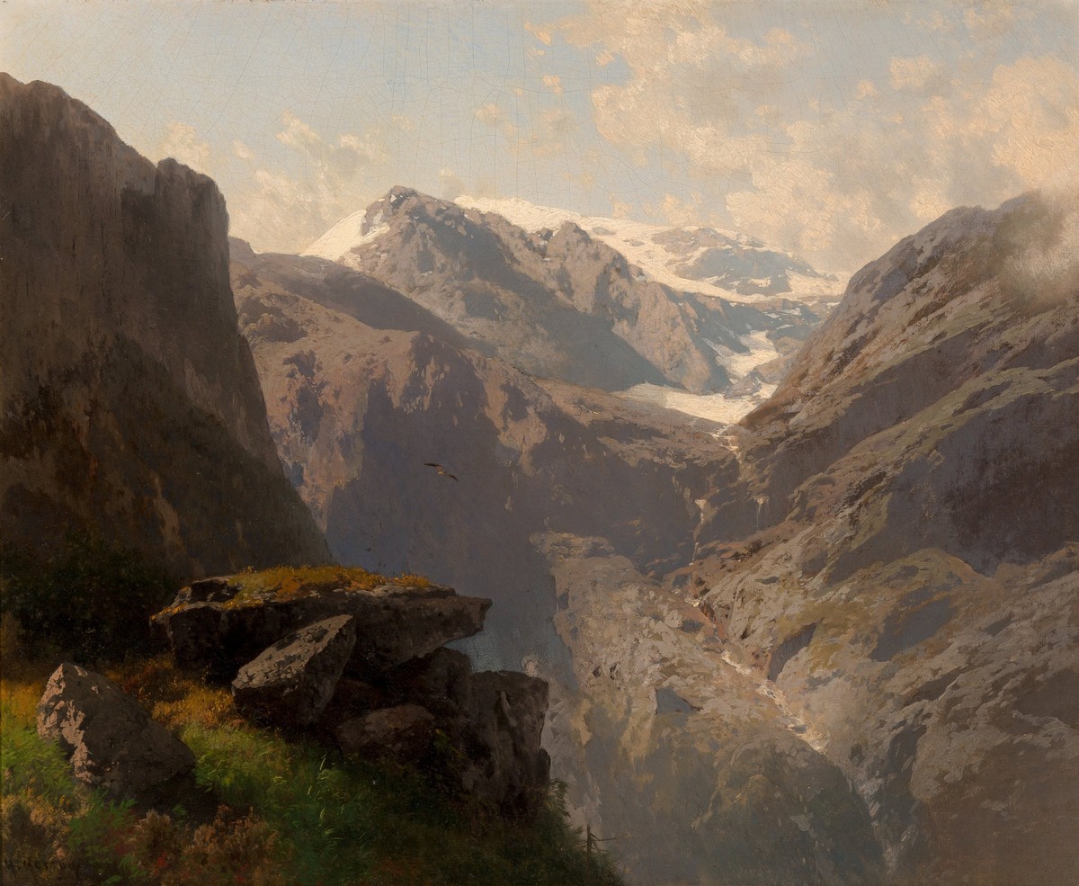 Norwegian Highlands, Loerdals Fjord by Hermann Ottomar Herzog