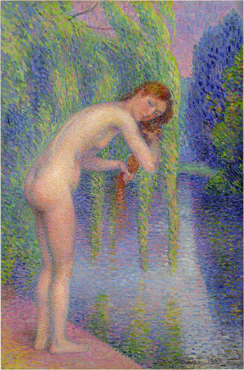 Nude Combing Her Hair by Hippolyte Petitjean