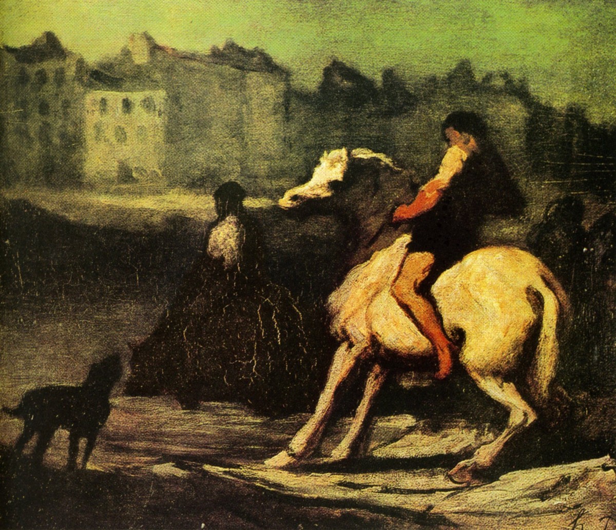The Feeding Trough by Honore Daumier