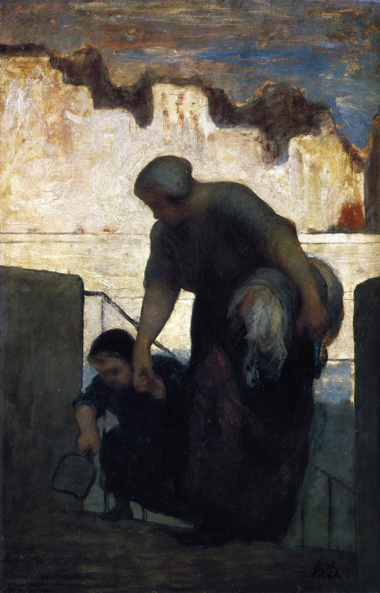 The Laundress by Honore Daumier