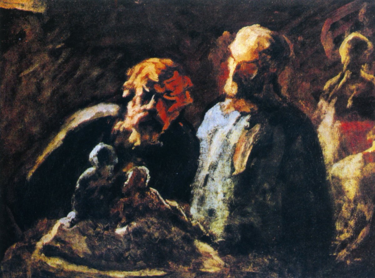 Two Sculptors by Honore Daumier