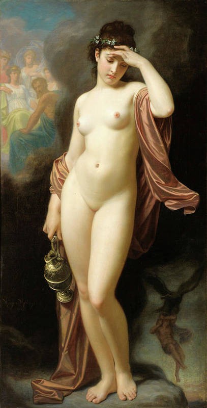 Hebe Day Dreaming Or Hebe After Her Fall by Hugues Merle