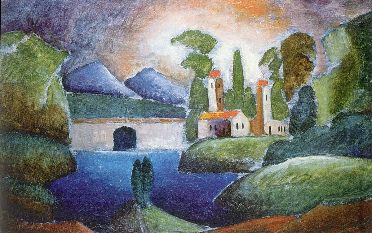 Landscape with towers by Ilya Mashkov