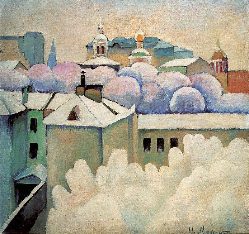 Urban winter landscape by Ilya Mashkov