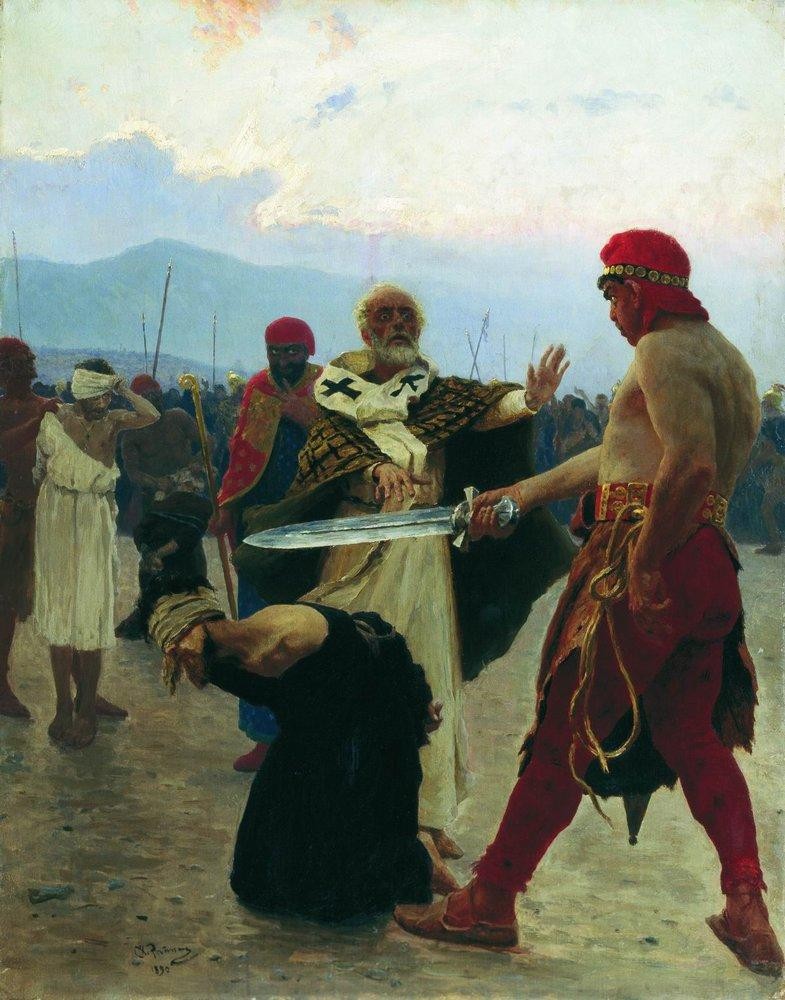 Nicholas of Myra eliminates the death of three innocent prisoners by Ilya Repin